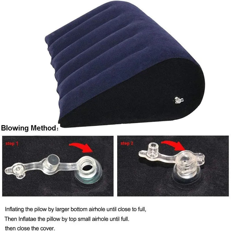 Inflatable Travel Pillow Multifunctional Body Pillow Lumbar Yoga Pillow Travel Positions Support Air Cushion Triangular Pillow