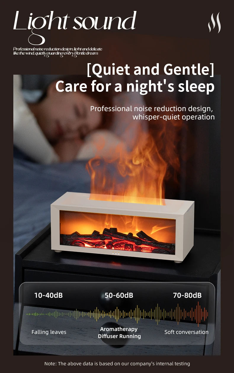 Fireplace Aroma Diffuser 150ml 7 Color Flame With Remote Control Cool Mist Humidifier Auto ShutOff Timer For Home Office