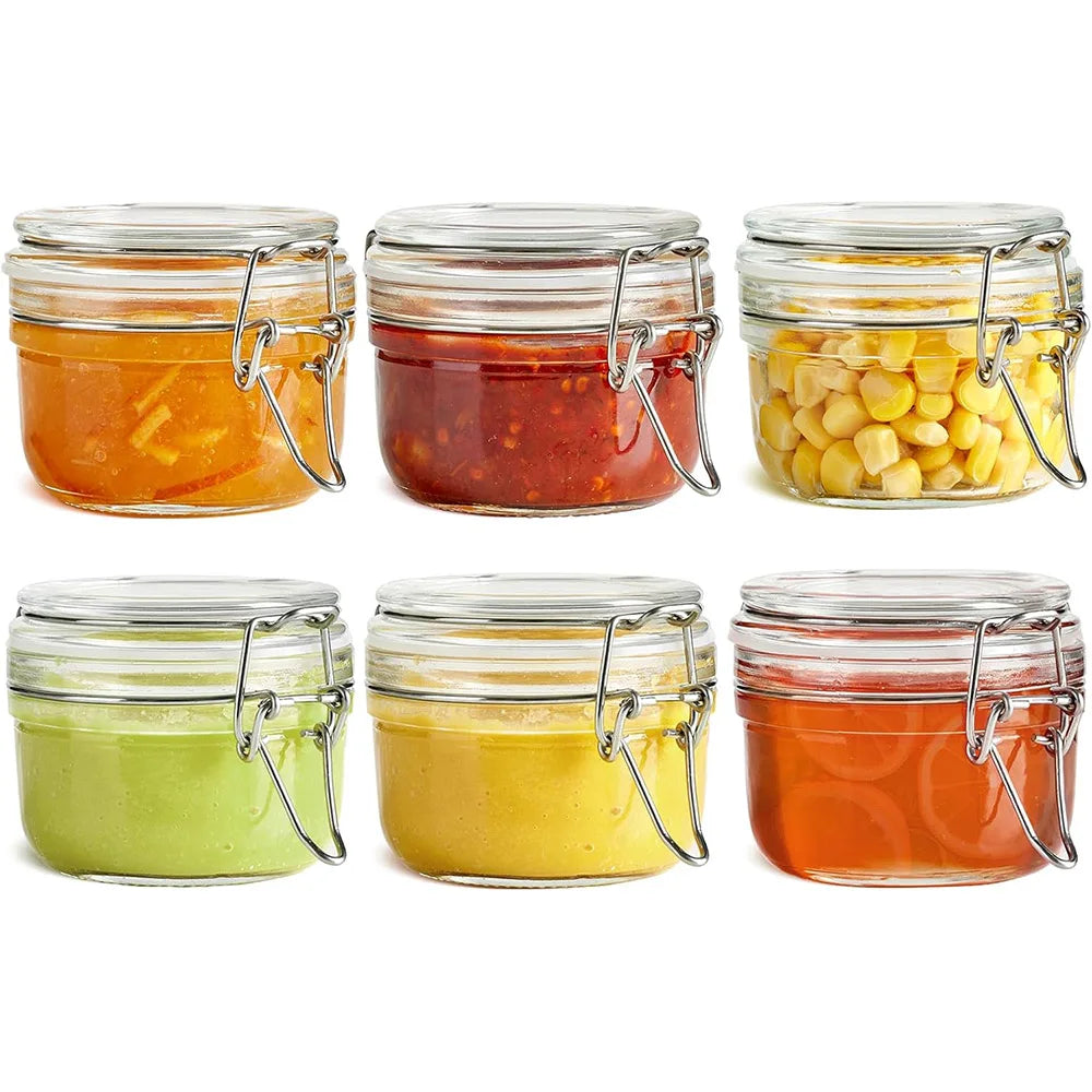 4oz Small Airtight Glass Jars Food Storage Jar Round - Mini Storage Container Seal  for Kitchen Canning, Jam, Spice, Honey