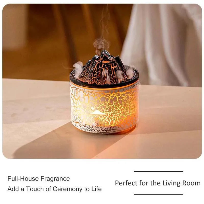 Volcanic Flame Humidifiers Air Aroma Diffuser 180 Ml Essential Oils Humidifiers Wth Night Light Flame Diffuser For Bedroom