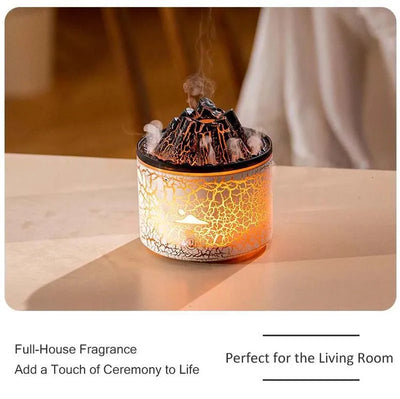 Volcanic Flame Humidifiers Air Aroma Diffuser 180 Ml Essential Oils Humidifiers Wth Night Light Flame Diffuser For Bedroom