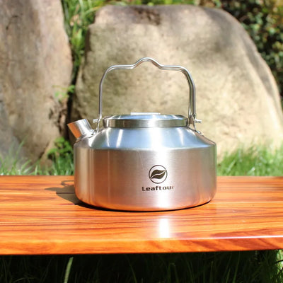 Leaftour Stainless Steel Camping Cookware Set Kettle Pot Pan - Outdoor Cooking Essentials for 2-3 Person