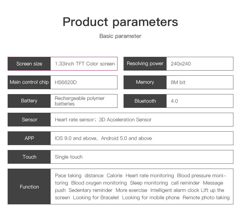 Smart Fitness Tracker Bracelet with Color Screen Health Reminders Exercise Step Counting Intelligent Information Notifications