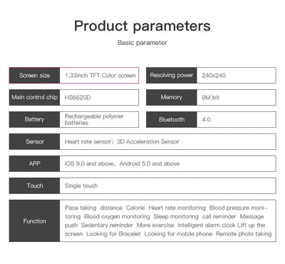 Smart Fitness Tracker Bracelet with Color Screen Health Reminders Exercise Step Counting Intelligent Information Notifications