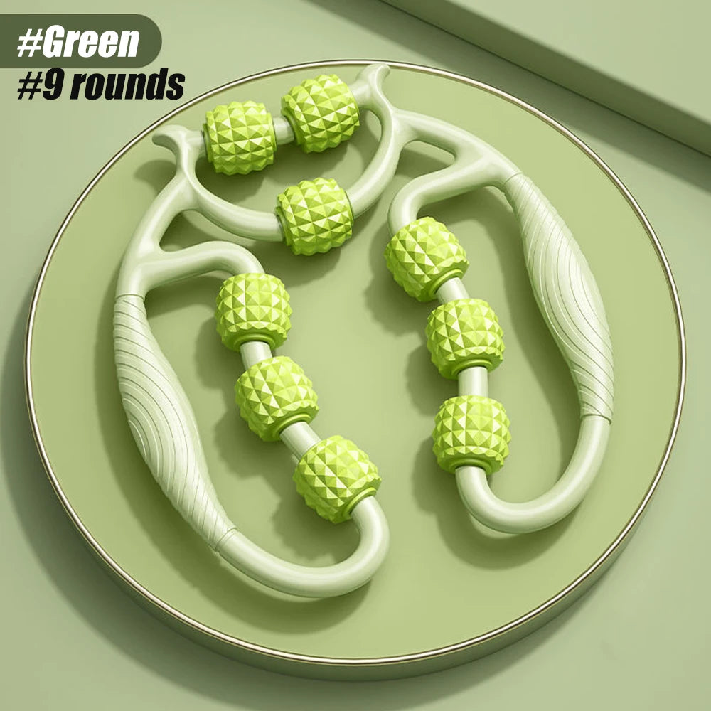 Leg Massager Multi-functional 12 Wheels Full-coverage Massage Roller for Arm Waist Leg Muscle Relaxation Manual Massage Machine