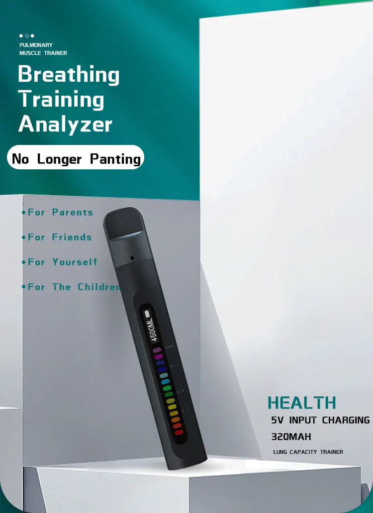 Smart Breathing Trainer, Breathing Exercise Device with Breath Monitor App to Strengthen Breathing Muscles