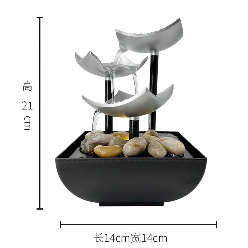 Office Home  Decoration Water Fountain Indoor Waterfall for Interior Decoration Office Home Tabletop Feng Shui Water Landscape