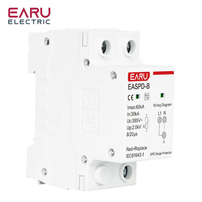 SPD Surge Protector Device Arrester Low Voltage House Surge Voltage Protection for AC Power 1P 2P 3P 4P 20KA-40KA 30KA-60KA