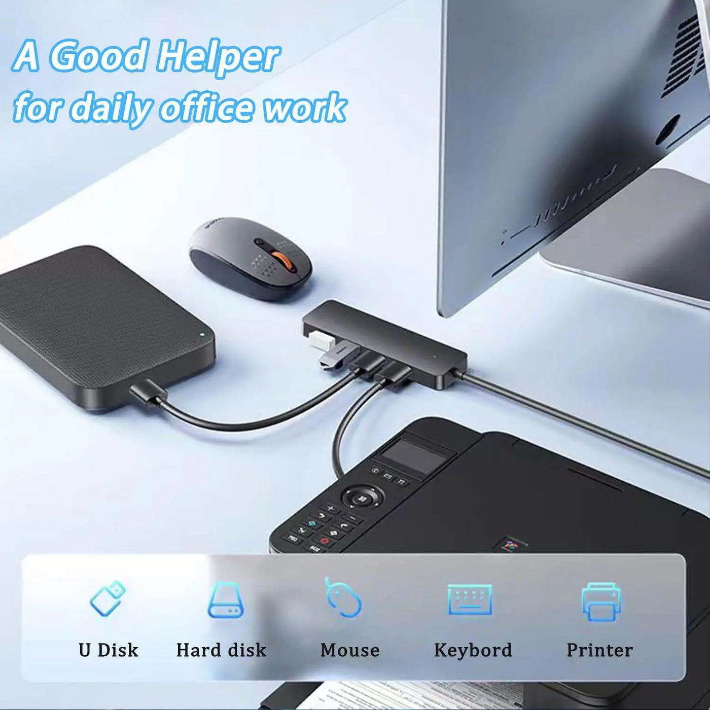 USB 3.0 Hub 4 Port USB Hub USB Splitter USB Expander for Laptop, Xbox, Flash Drive,Printer, Camera,Keyborad, Mouse