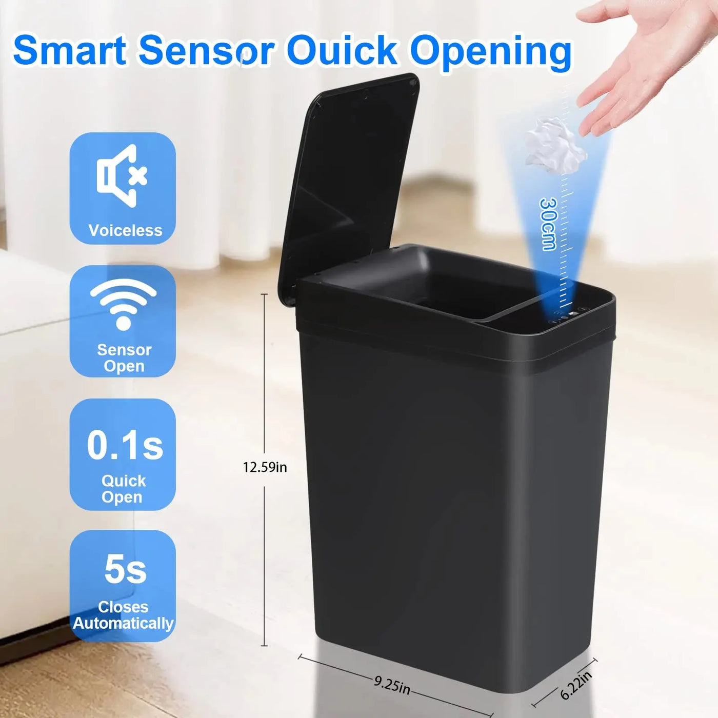 Bathroom Touchless Trash Motion Sensor-Activated - Smart Nest Gadgets
