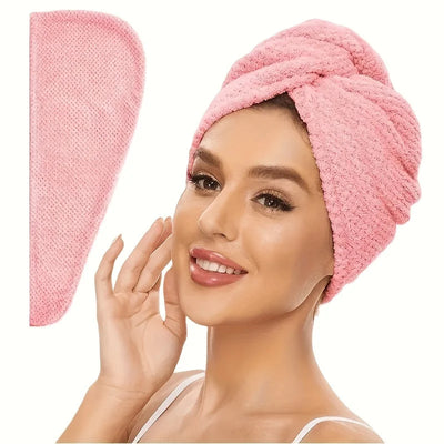 Microfibre Hair Towel Wrap - Quick-Drying, Ultra-Absorbent, Gently Cares for Frizzy or Damaged Hair, Hair Dryer Cap for Women
