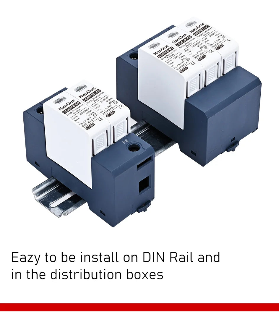 DC SPD 100V 250V 500V 800V 1000V Surge Arrester Protective Lightning Protector 20KA 40KA 60KA New Energy  DC Surge Protector