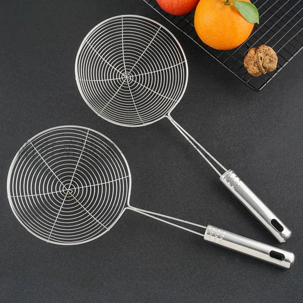 Stainless Steel Skimmer Solid Spider Strainer Ladle Stainless Steel Kitchen Utensil Tool French Fries Fish Frying Utensil Smart Nest Gadgets