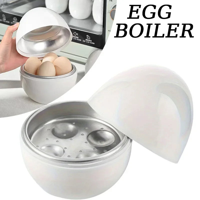 Microwave Egg Steamer Boiler Cooker Easy Quick 5 Minutes Hard or Soft Boiled Kitchen Cooking Tools Capacity for 4 Eggs