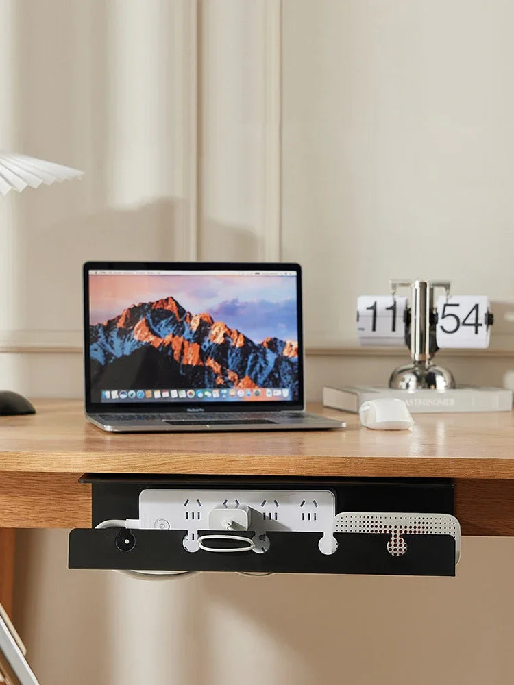 Cable Organizer, Under Desk Cable Management Tray, Socket Strip Holder, Wire Tamer for Office and Home