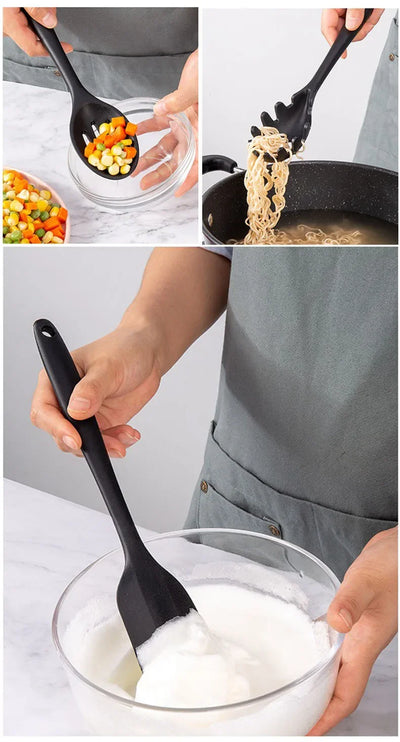 Silicone Cooking Utensils Non-stick Kitchenware Tools Spatula Ladle Egg Beaters Shovel Soup Butter Scraper Kitchen Cookware
