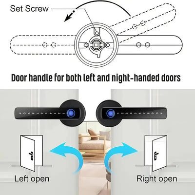 XSDTS Smart Door Lock Handle With Fingerprint Key - Smart Nest Gadgets