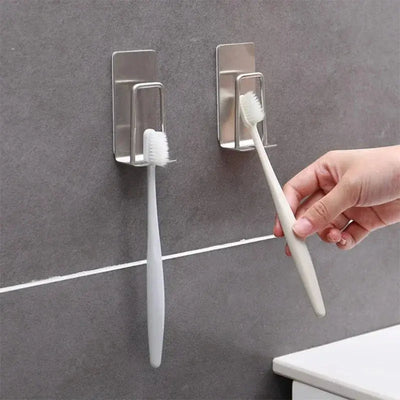 Stainless steel toothbrush holder wall mounted adhesive - Smart Nest Gadgets
