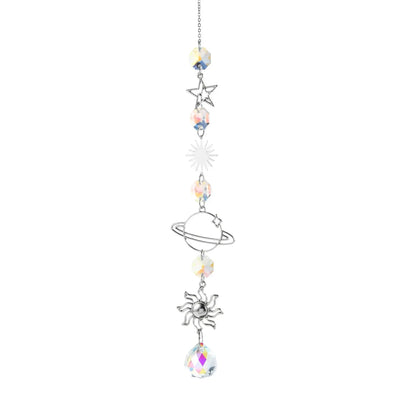 1pc Crystal Wind Chime Moon Sun Catcher Diamond Prisms Pendant Dream Catcher Rainbow Hanging Drop Home Garden Decor Windchime