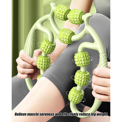 Leg Massager Multi-functional 12 Wheels Full-coverage Massage Roller for Arm Waist Leg Muscle Relaxation Manual Massage Machine
