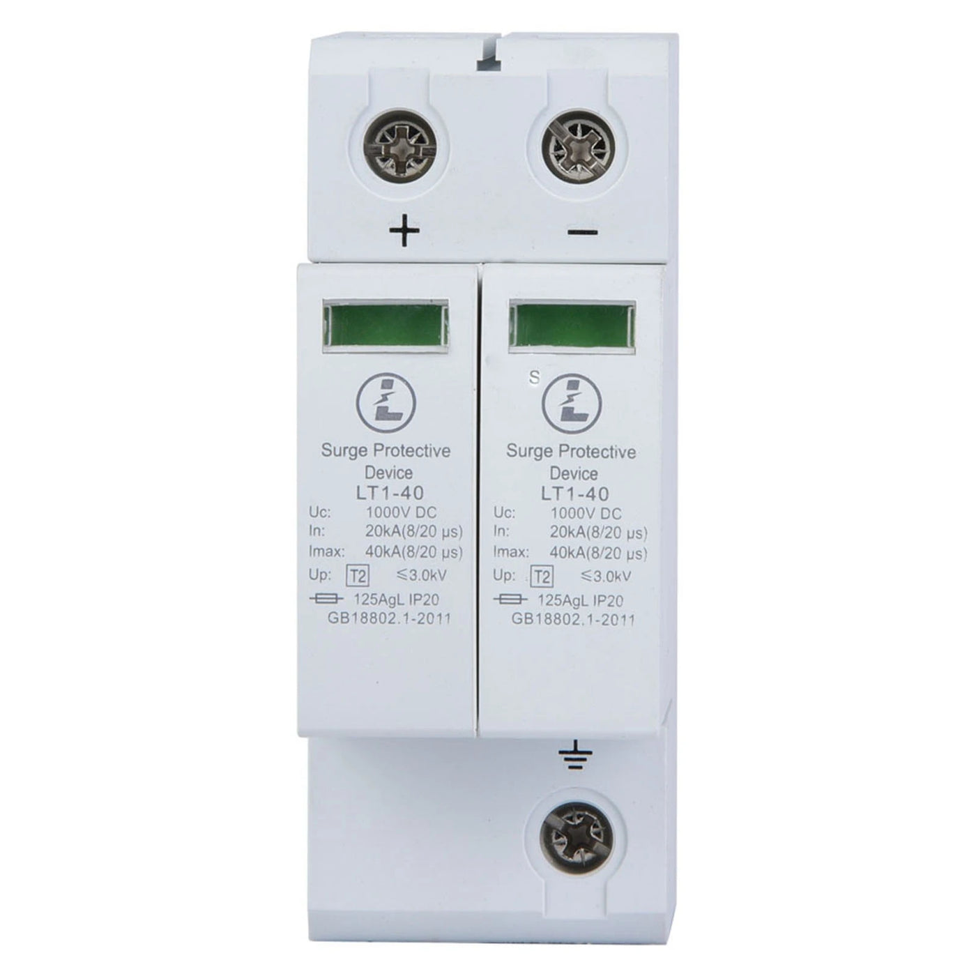 2P 40KA Surge Protective Device DC Photovoltaic Lightning Tele Protector Low Voltage Arrester 1000V