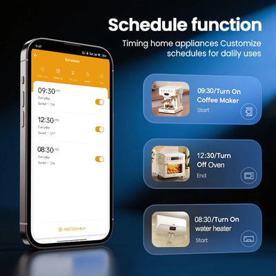 16A Smart Plug with Bluetooth App Control Power Monitoring Timer Countdown Group Voice Control PowerOff Memory Works with Alexa