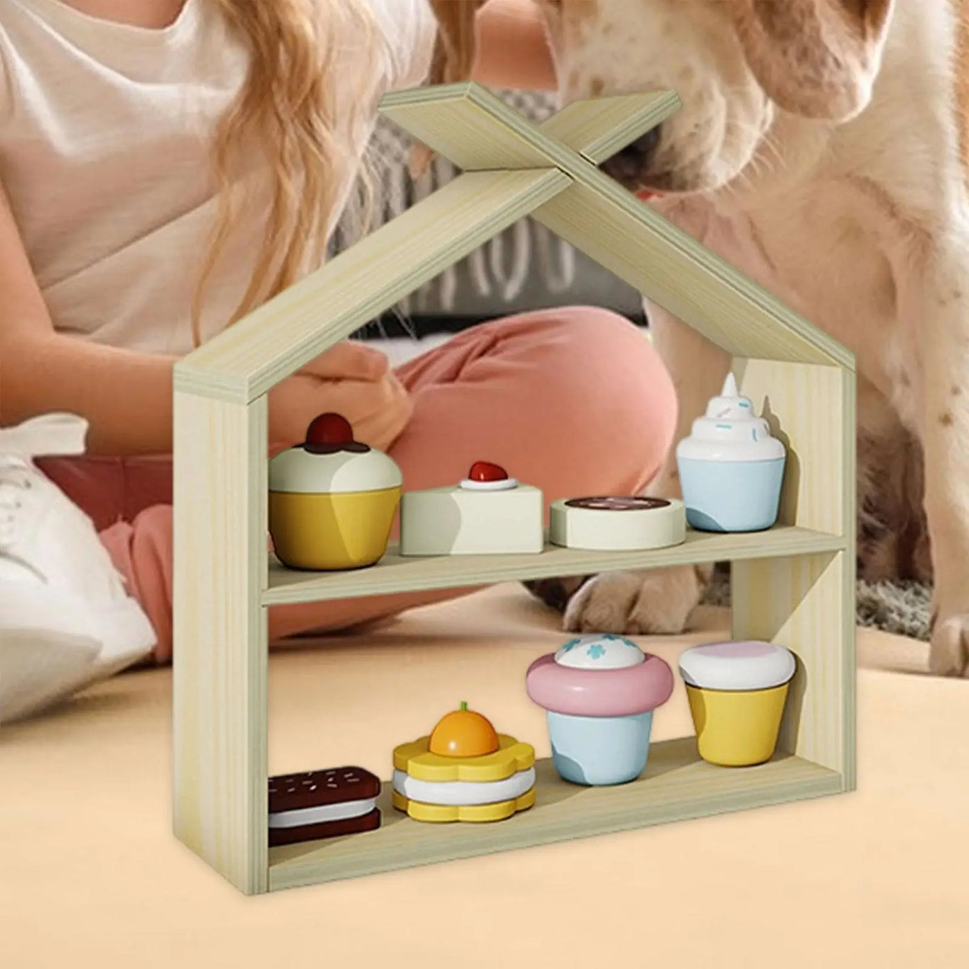 Kitchen Play Foods Toys Kids Role Play Storage Rack Boys Girls Play House