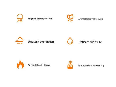 Volcanic Flame Humidifiers Air Aroma Diffuser 180 Ml Essential Oils Humidifiers Wth Night Light Flame Diffuser For Bedroom