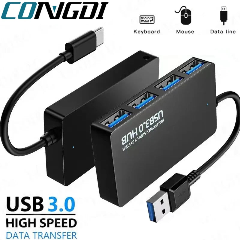 USB HUB 3.0 Adapter USB 3.0 HUB Extender 4 Ports Docking Station High Speed Date Transfer for Pc Laptop Accessories USB Splitter