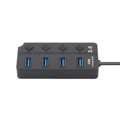 HUB USB 3.0 4-en-1, Répartiteur USB 2.0, Adaptateur Multiport, Interrupteur D'alimentation Indépendant, Rallonge De C?ble De 3