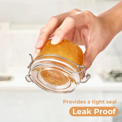 4oz Small Airtight Glass Jars Food Storage Jar Round - Mini Storage Container Seal  for Kitchen Canning, Jam, Spice, Honey