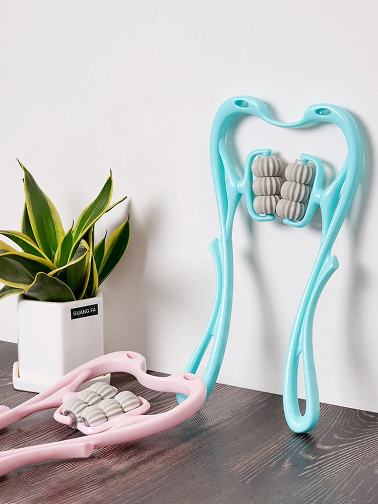 Cervical Neck Massager, Manual Neck Clamp Multifunctional Kneading Roller 6-Ball Shoulder And Neck Relaxation Massager