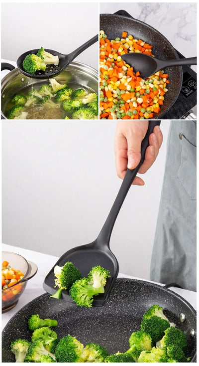 Silicone Cooking Utensils Non-stick Kitchenware Tools Spatula Ladle Egg Beaters Shovel Soup Butter Scraper Kitchen Cookware
