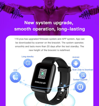 Smart Fitness Tracker Bracelet with Color Screen Health Reminders Exercise Step Counting Intelligent Information Notifications