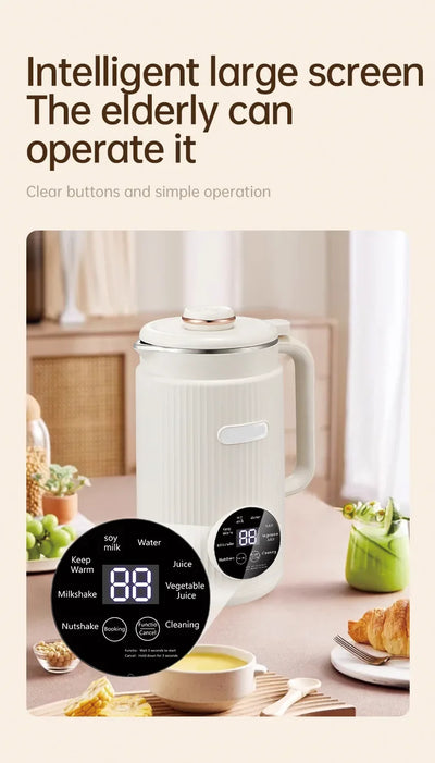 Soy Milk Machine Electric Juicer Blender Mixer Soybean Milk Maker Wall Breaking Machine 10-leaf Blade Breakfast Machine