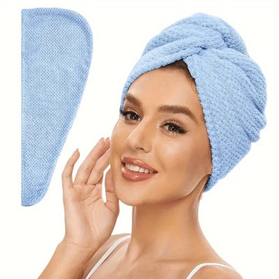 Microfibre Hair Towel Wrap - Quick-Drying, Ultra-Absorbent, Gently Cares for Frizzy or Damaged Hair, Hair Dryer Cap for Women