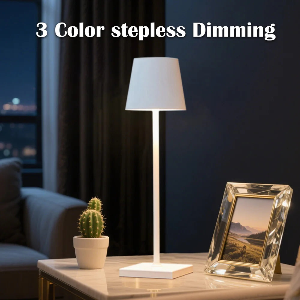 LED Desk Lamp Usb Rechargeable Table Lamp Bar Restaurant Ambiance Wireless Touch Lamps Waterproof Led Lights Bedroom Decor Light