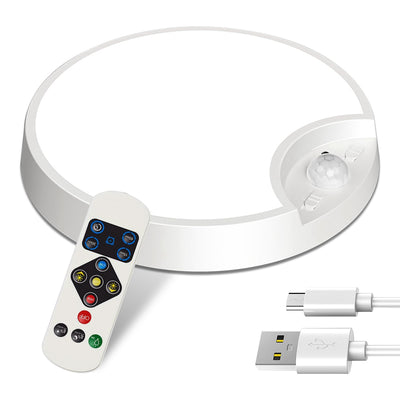 1Pc Rechargeable Motion Sensor Ceiling Light Dimmable LED Ceiling Light With Remote Timer 3 Light Colors 3 Modes For Stairs Garage Bathroom