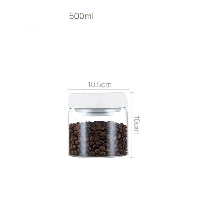Vacuum Sealed Jug Set Black Coffee Beans Glass - Smart Nest Gadgets
