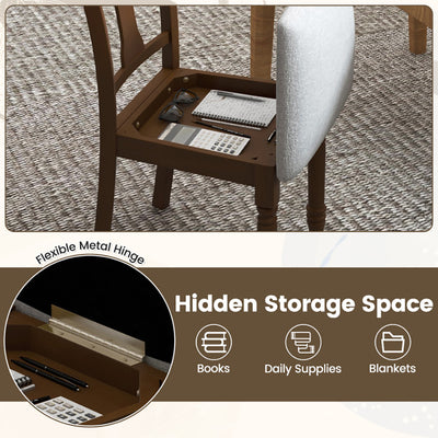 Kitchen Dining Chair With Linen Fabric And Storage Space